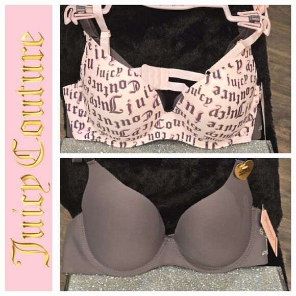 Juicy Couture 2-PK Rhinestone/Juicy Logo Push-Up Bra - Picture 2 of 8